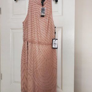 Adrianna Papell Beaded Halter Cocktail Dress